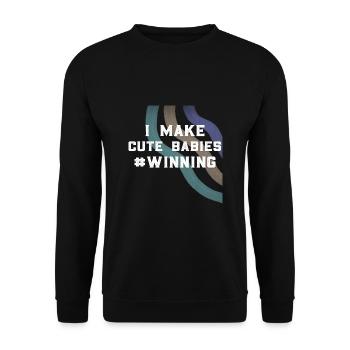 Father's Day dad dad dad dad dad dad dad - Unisex Sweatshirt - black - Front - Alina (178cm) & Michal (187cm)