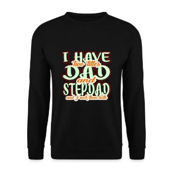 Stiefvater Papa - Unisex Pullover - Schwarz - Vorne - Alina (178cm) & Michal (187cm)