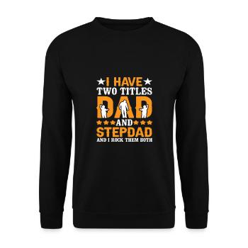 Stiefvater Papa - Unisex Pullover - Schwarz - Vorne - Alina (178cm) & Michal (187cm)