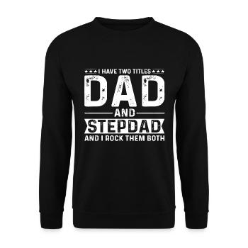 Stiefvater Papa - Unisex Pullover - Schwarz - Vorne - Alina (178cm) & Michal (187cm)