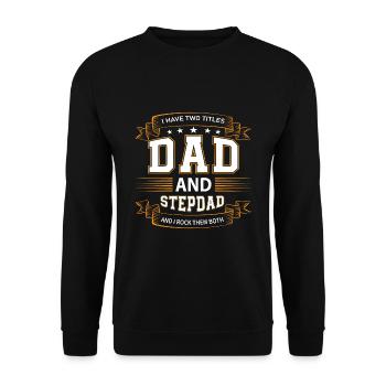 Stiefvater Papa - Unisex Pullover - Schwarz - Vorne - Alina (178cm) & Michal (187cm)