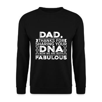 Lustige Vatertagsgeschenkform für Sohn und Tochter - Unisex Pullover - Schwarz - Vorne - Alina (178cm) & Michal (187cm)