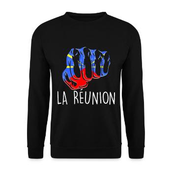 La Réunion Ein starkes Volk Reunionesisches Geschenk - Unisex Pullover - Schwarz - Vorne - Alina (178cm) & Michal (187cm)