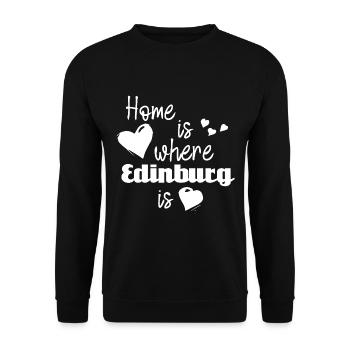 La maison est l’endroit où se trouve Édimbourg - Sweat-shirt Unisexe - noir - Devant - Alina (178cm) & Michal (187cm)