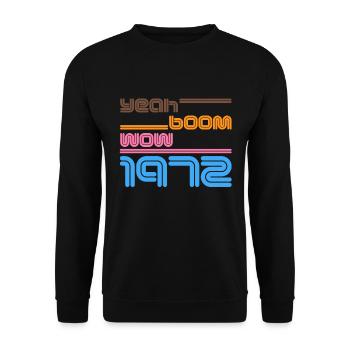 1972 Retro oui Boom Wow 1972 - Votre style rétro - Sweat-shirt Unisexe - noir - Devant - Alina (178cm) & Michal (187cm)
