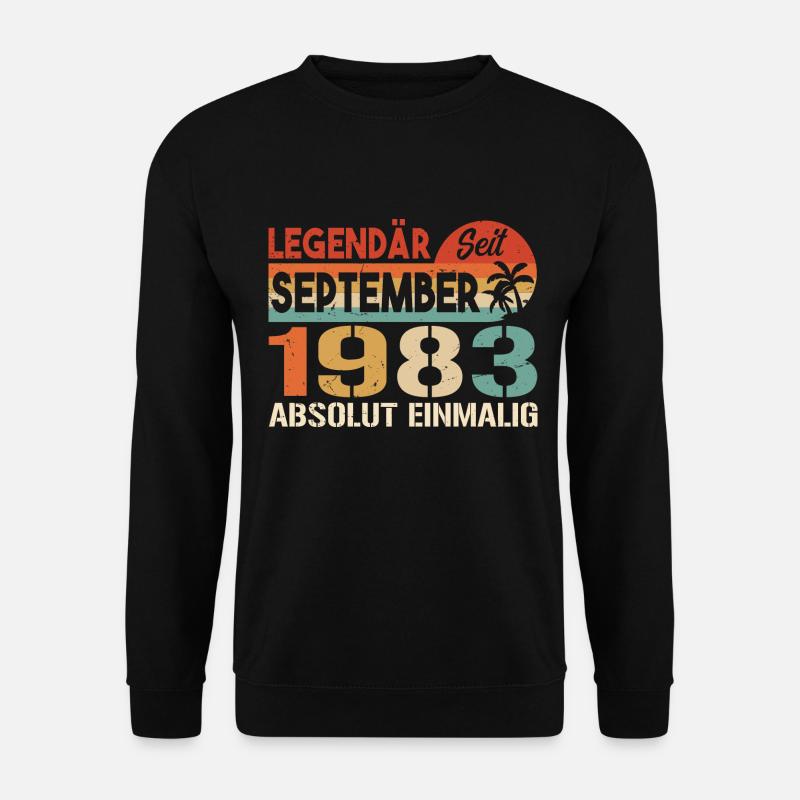1983 September Vintage Geburtstagsgeschenk 1983 - Unisex Pullover - Schwarz