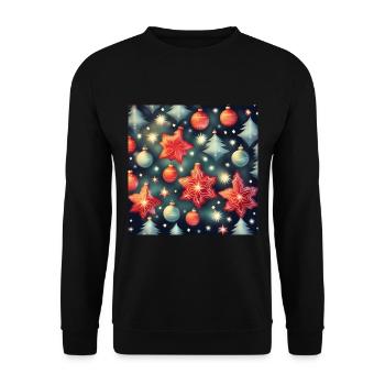 Es weihnachtet - Unisex Pullover - Schwarz - Vorne - Alina (178cm) & Michal (187cm)