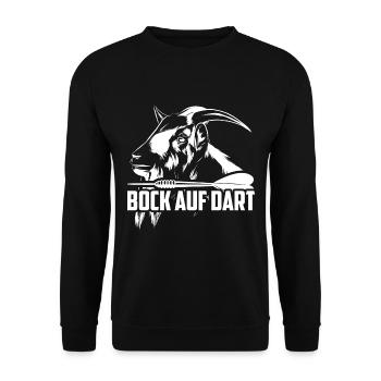 Bock auf Dart Dartspieler Geschenk - Unisex Pullover - Schwarz - Vorne - Alina (178cm) & Michal (187cm)