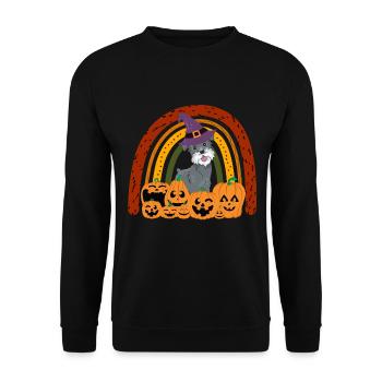 Mignon Schnauzer Halloween Costume Chien - Sweat-shirt Unisexe - noir - Devant - Alina (178cm) & Michal (187cm)