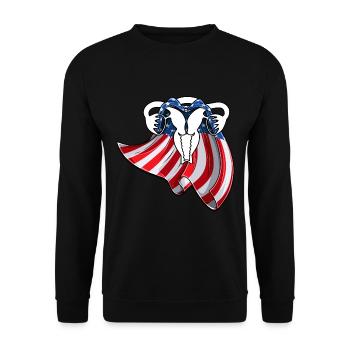 Mind your own uterus - Unisex Sweatshirt - black - Front - Alina (178cm) & Michal (187cm)