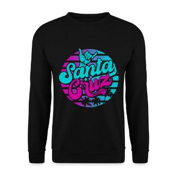 Santa Cruz California vintage retro Surfing Stadt - Unisex Pullover - Schwarz - Vorne - Alina (178cm) & Michal (187cm)