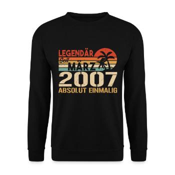 Legendary since March 2007 - absolutely unique - Unisex Sweatshirt - black - Front - Alina (178cm) & Michal (187cm)