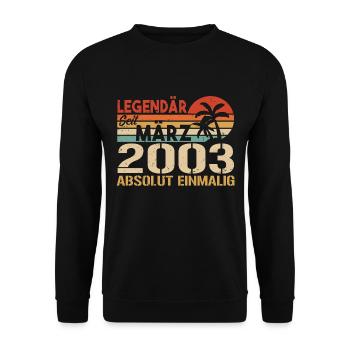 Légendaire depuis mars 2003 - absolument unique - Sweat-shirt Unisexe - noir - Devant - Alina (178cm) & Michal (187cm)