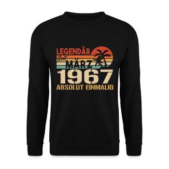 Légendaire depuis mars 1967 - absolument unique - Sweat-shirt Unisexe - noir - Devant - Alina (178cm) & Michal (187cm)