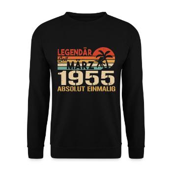 Legendary since March 1955 - absolutely unique - Unisex Sweatshirt - black - Front - Alina (178cm) & Michal (187cm)