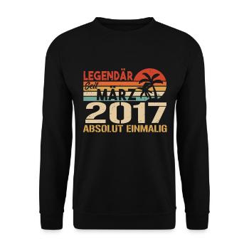 Legendary since March 2017 - absolutely unique - Unisex Sweatshirt - black - Front - Alina (178cm) & Michal (187cm)