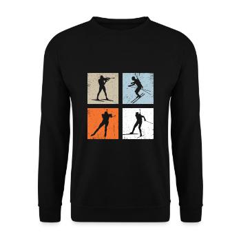 Biathlon Vintage Winter Sports - Unisex Sweatshirt - black - Front - Alina (178cm) & Michal (187cm)