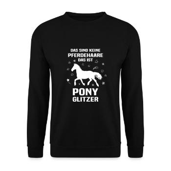 Pony Glitzer - Unisex Pullover - Schwarz - Vorne - Alina (178cm) & Michal (187cm)
