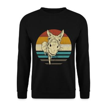 Donkey retro vintage not a stupid donkey at all - Unisex Sweatshirt - black - Front - Alina (178cm) & Michal (187cm)