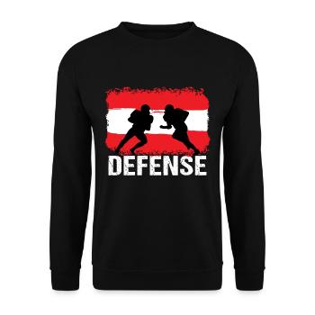American Football Österreich Defense - Unisex Pullover - Schwarz - Vorne - Alina (178cm) & Michal (187cm)