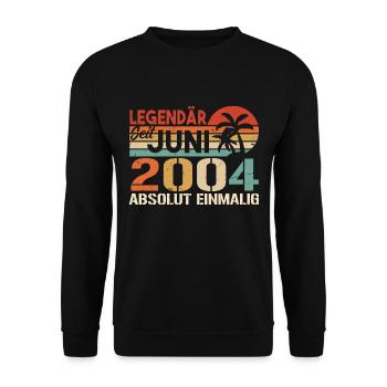 Legendär seit Juni 2004 - Geburtstag 2004 - Unisex Pullover - Schwarz - Vorne - Alina (178cm) & Michal (187cm)