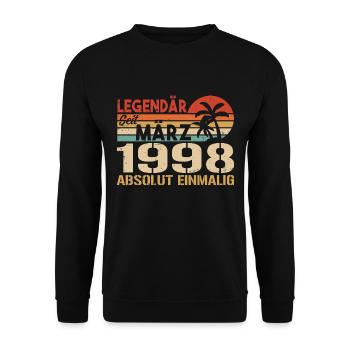 Legendary since March 1998 - absolutely unique - Unisex Sweatshirt - black - Front - Alina (178cm) & Michal (187cm)