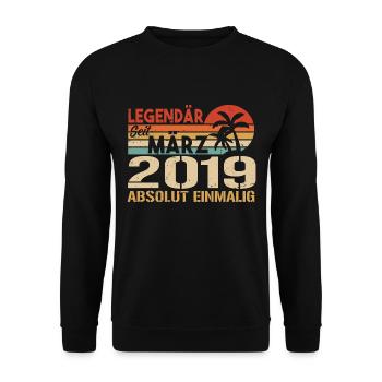 Legendary since March 2019 - absolutely unique - Unisex Sweatshirt - black - Front - Alina (178cm) & Michal (187cm)