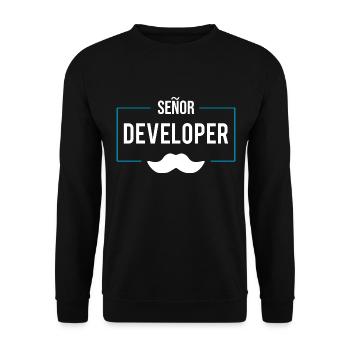 Chemise Senor Développeur Programmeur - Sweat-shirt Unisexe - noir - Devant - Alina (178cm) & Michal (187cm)