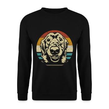 Golden Retriever Dog retro vintage silhouette - Unisex Sweatshirt - black - Front - Alina (178cm) & Michal (187cm)