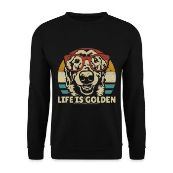 Golden Retriever Labrador Dog retro vintage - Unisex Sweatshirt - black - Front - Alina (178cm) & Michal (187cm)