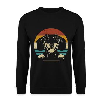 Teckel Race Teckel Teckel drôle rétro - Sweat-shirt Unisexe - noir - Devant - Alina (178cm) & Michal (187cm)