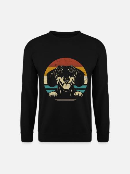 Jamnik Rasa Krótkowłosy Jamnik śmieszne retro - Bluza unisex - czarny