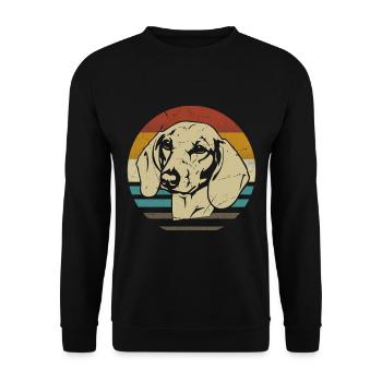 Teckel Race de chien Teckel à poil court Rétro - Sweat-shirt Unisexe - noir - Devant - Alina (178cm) & Michal (187cm)