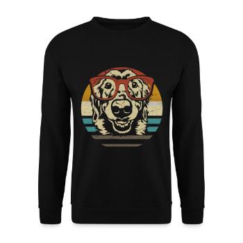 Golden Retriever Labrador Dog retro vintage - Unisex Sweatshirt - black - Front - Alina (178cm) & Michal (187cm)