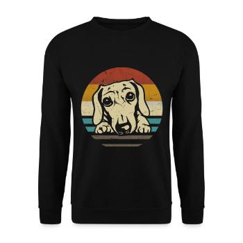 Dachshund Puppy Dog - Unisex Sweatshirt - black - Front - Alina (178cm) & Michal (187cm)