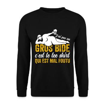 J'ai Pas Un Gros Bide Humour Sarcasme - Unisex Pullover - Schwarz - Vorne - Alina (178cm) & Michal (187cm)