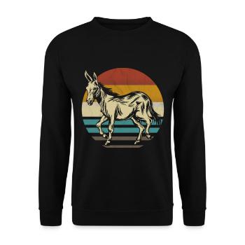 Donkey retro vintage not a stupid donkey at all - Unisex Sweatshirt - black - Front - Alina (178cm) & Michal (187cm)