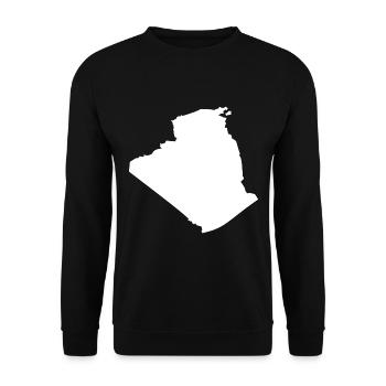 Algerien Landkarte Flagge - Unisex Pullover - Schwarz - Vorne - Alina (178cm) & Michal (187cm)