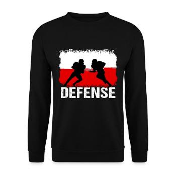American Football Polen Defense - Unisex Pullover - Schwarz - Vorne - Alina (178cm) & Michal (187cm)