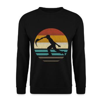 Jai Alai Sports Retro vintage Cesta-Punta, Pelota - Unisex Sweatshirt - black - Front - Alina (178cm) & Michal (187cm)