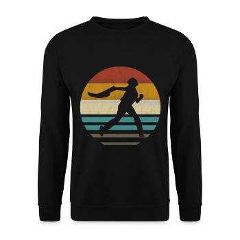 Jai Alai Sports Retro vintage Cesta-Punta, Pelota - Unisex Sweatshirt - black - Front - Alina (178cm) & Michal (187cm)