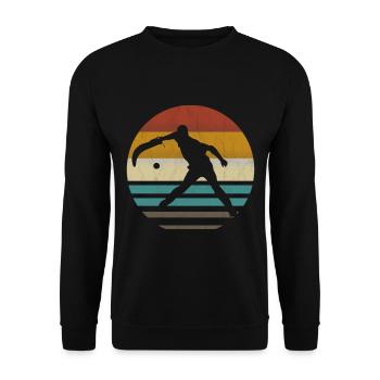 Jai Alai Sports Retro vintage Cesta-Punta, Pelota - Unisex Sweatshirt - black - Front - Alina (178cm) & Michal (187cm)