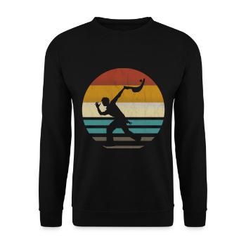 Jai Alai Sports Retro vintage Cesta-Punta, Pelota - Unisex Sweatshirt - black - Front - Alina (178cm) & Michal (187cm)