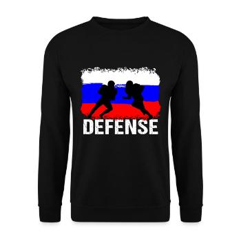 American Football Russland Defense - Unisex Pullover - Schwarz - Vorne - Alina (178cm) & Michal (187cm)