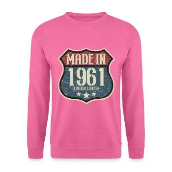 1961 Vintage anniversaire rétro Vintage cadeau - Sweat-shirt Unisexe - rose - Devant