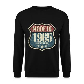 1965 Anniversaire né en 1965 Rétro Vintage - Sweat-shirt Unisexe - noir - Devant - Alina (178cm) & Michal (187cm)