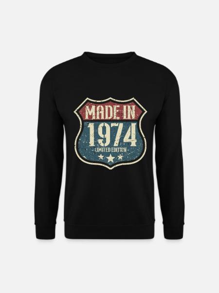 1974 Geburtstag geboren im Jahr 1974 Retro Vintage - Unisex Pullover - Schwarz