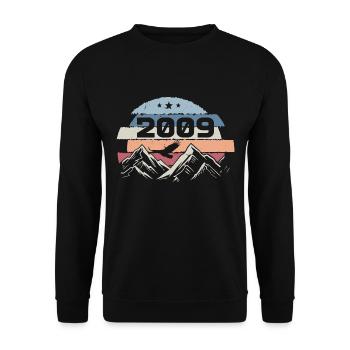 Original 2009 Vintage 2009 Birthday 2009 - Unisex Sweatshirt - black - Front - Alina (178cm) & Michal (187cm)