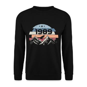 Original 1989 Jahrgang 1989 Geburtstag 1989 - Unisex Pullover - Schwarz - Vorne - Alina (178cm) & Michal (187cm)