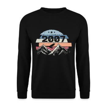 Original 2007 Jahrgang 2007 Geburtstag 2007 - Unisex Pullover - Schwarz - Vorne - Alina (178cm) & Michal (187cm)